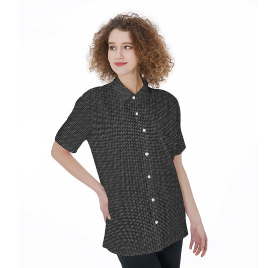 MESA-All-Over Print Women's Short Sleeve Shirt With Pocket