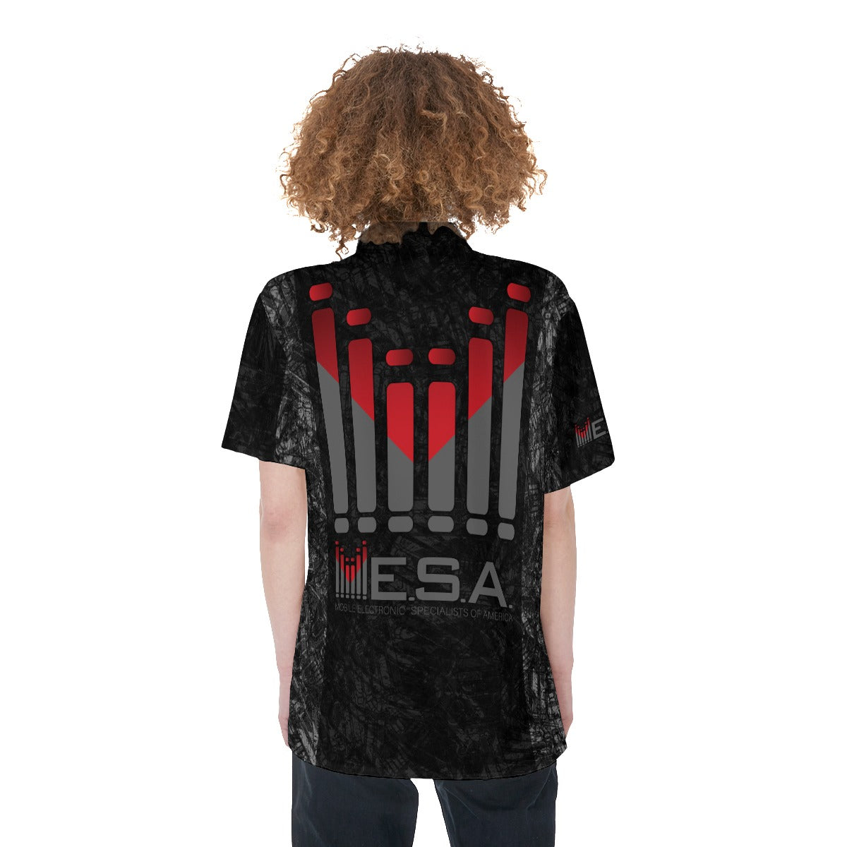 MESA-All-Over Print Women's Short Sleeve Shirt With Pocket