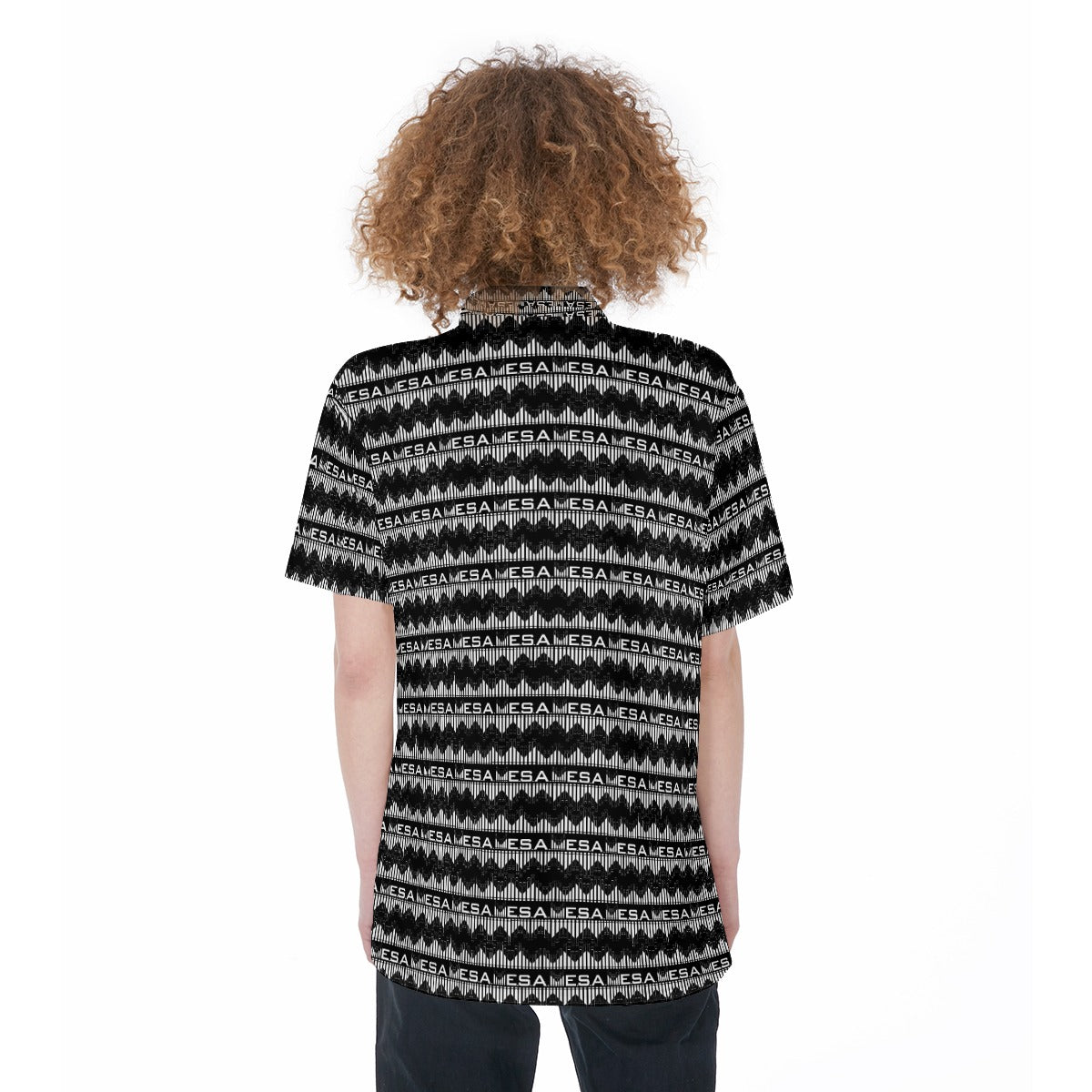 MESA-All-Over Print Women's Short Sleeve Shirt With Pocket