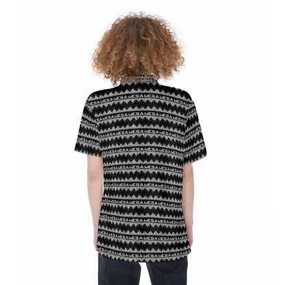 MESA-All-Over Print Women's Short Sleeve Shirt With Pocket